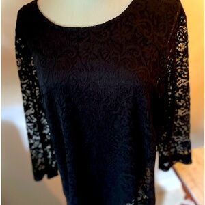 Black lace top  “N touch” size medium
